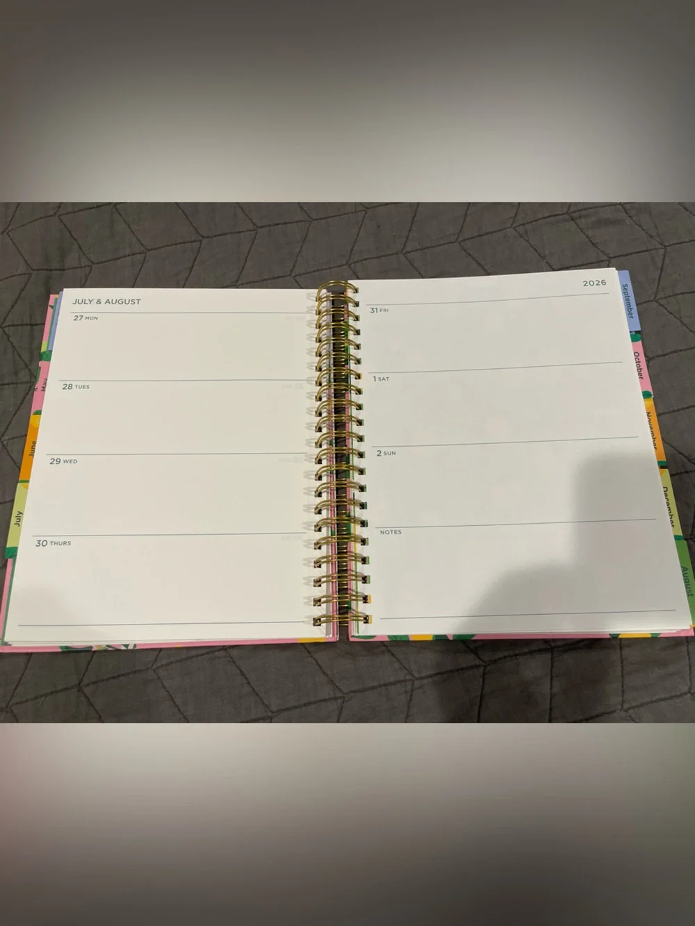 Pulsar 2026-2027 Weekly Planner Pink/Lemon Design New
